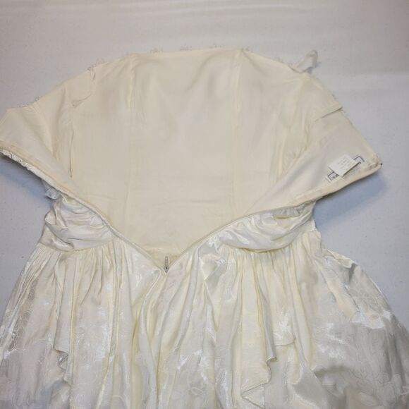 Scott McClintock Vintage 80s White Strapless Dress Lace Accents Wedding - Picture 10 of 16